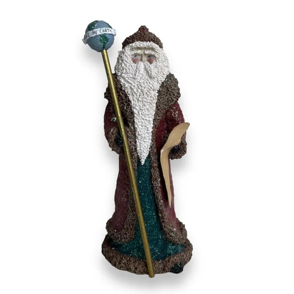 Vintage 90s Enesco Belsnickle Limited Edition Santa Globe Peace On Earth Baldwin
